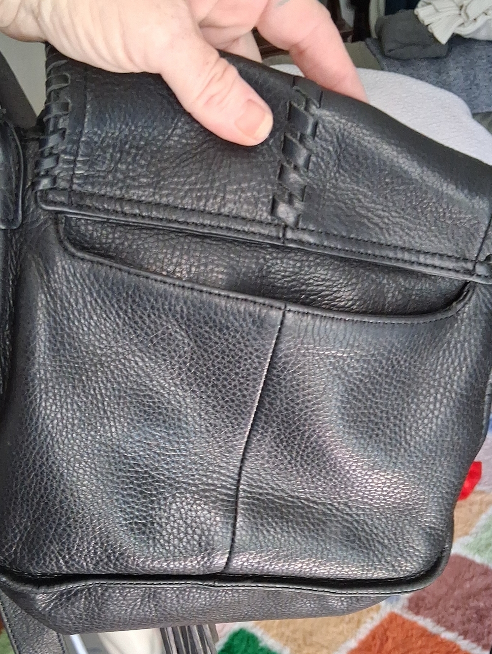Hobo Pebbled Leather Crossbody Bag w/ Tassel - Picture 11 of 16